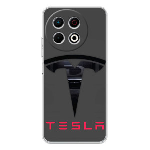 Силіконовий бампер з картинкою машини на TECNO Spark 30 Pro – Logo TESLA