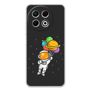 Силиконовый Чехол с принтом "Космонавты" на TECNO Spark 30 Pro – Космонавт с шариками