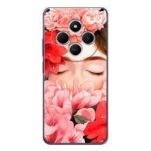 Чехлы (ART) Цветы на Tecno Spark 30 (VPrint) (Глаза в цветах)