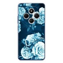 Чехлы (ART) Цветы на Tecno Spark 30 (VPrint) (Голубые Бутоны)
