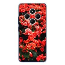 Чехлы с Цветами для Tecno Spark 30 (VPrint) (Цветы красные)