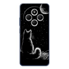 Чехол с принтом для Tecno Spark 30 (AlphaPrint) Модные коты (Котик и луна)