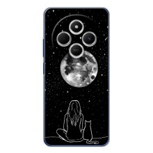 Чехол с рисунком кот на Tecno Spark 30 (Девушка с котом)