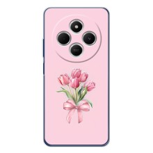 Чехол с розовым рисунком для Tecno Spark 30 (Букет цветов)