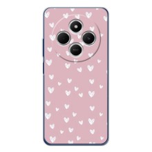 Чехол с розовым рисунком для Tecno Spark 30 (Сердечки на розовом)
