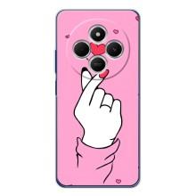 Чехол с принтом для Tecno Spark 30C (AlphaPrint - Знак сердечка)