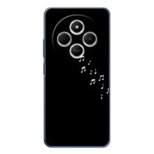 Чехол с картинками на черном фоне для Tecno Spark 30C – Ноты