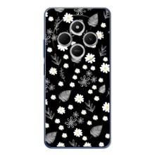 Чохли з тематикою "КВІТИ" на Tecno Spark 30C (цвітіння на чорному)