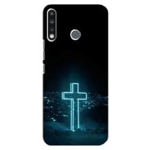 Чехол для TECNO Spark 4 (AlphaPrint) - (Христианские) (Крест и город)