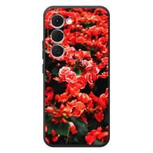 Чехлы с Цветами для Tecno Spark 40 Pro Plus (VPrint) (Цветы красные)