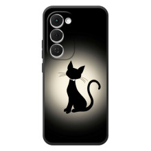 Чехол с принтом для Tecno Spark 40 Pro Plus (AlphaPrint) Модные коты (Силуэт котика)