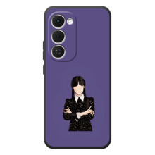 Чехлы Венсдей на Tecno Spark 40 Pro Plus Уэнсдей (AlphaPrint) – Уэнздей в черном