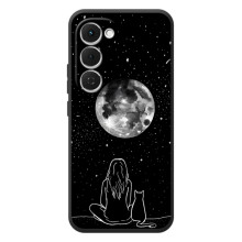 Чехол с рисунком кот на Tecno Spark 40 Pro Plus (Девушка с котом)