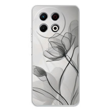 Чохол з квітковим принтом на Спарк 40 Про Плюс – Чорні квіти
