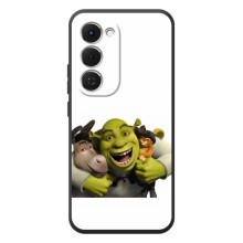 Печатный чехол с принтом Шрек для Tecno Spark 40 Pro Plus – Шрек осел и кот