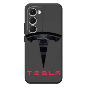 Силиконовый бампер с картинкой машины на Tecno Spark 40 Pro Plus – Logo TESLA