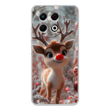 Яркий чехол для Tecno Spark 40 Pro Plus с Зимними Оленятами