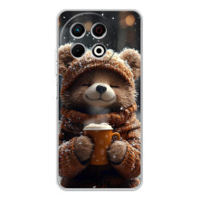 Печатный чехол «Зверята с кофе» для Tecno Spark 40 Pro Plus – Мишка с кофе