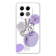 Силконовий чохол з принтом в квітах на Tecno Spark 40 Pro (Фіолетовий букет)