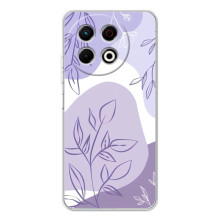 Силконовий чохол з принтом в квітах на Tecno Spark 40 Pro (Фіолетовий дизайн)