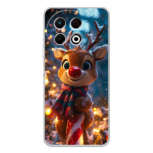 Яскравий чохол для Tecno Spark 40 Pro з Зимові Оленята – Олень з шарфом