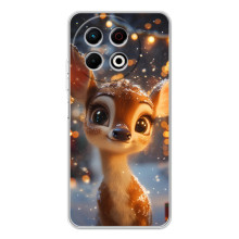 Яскравий чохол для Tecno Spark 40 Pro з Зимові Оленята – Оленятко серед герлянд