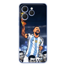 Чехлы для Tecno Spark 40 (Leo чемпион) (AlphaPrint) (Месси с кубком)