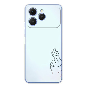 Чехлы (Знак сердечка) на Tecno Spark 40 – Сердце на голубом