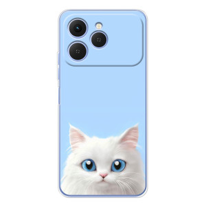 Чехол на тематику: Коты для Tecno Spark 40 – Белый кот