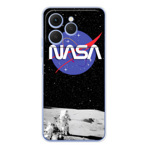 Силиконовый бампер с принтом "Наса" на Tecno Spark 40 – Nasa на луне