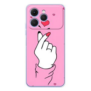 Чехол с принтом для Tecno Spark 40 (AlphaPrint - Знак сердечка)
