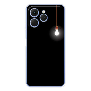 Чехол с картинками на черном фоне для Tecno Spark 40 – Лампочка