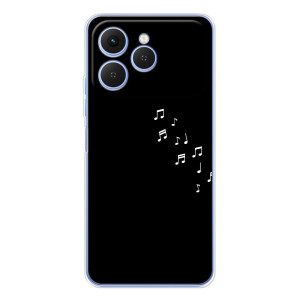Чехол с картинками на черном фоне для Tecno Spark 40 – Ноты