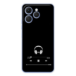 Чехол с картинками на черном фоне для Tecno Spark 40 – Плеер