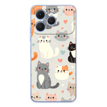 Чехол с рисунком кот на Tecno Spark 40 (Коллаж котов)