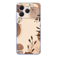 Чехол с цветочным принтом на Спарк 40 (Коричневые цветы)