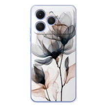 Чехол с цветочным принтом на Спарк 40 (Цветы на белом)