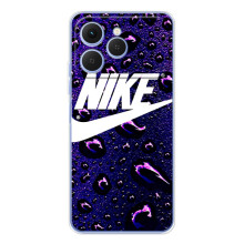 Чехол с логотипом Найк на Tecno Spark 40 (Найк на фиолетовом)