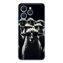 Чехол с принтом стильные животные для Спарк 40 (Овечка в очках)