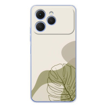 Силиконовый чехол с принтом в цветах на Tecno Spark 40 (Монстера зелёная)