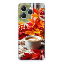 Чехол с уникальным дизайном «Осень с кофе» для Tecno Spark 40