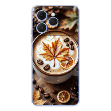Чехол с уникальным дизайном «Осень с кофе» для Tecno Spark 40 – Пряный кофе