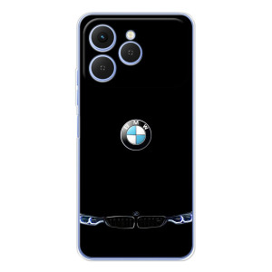 Силиконовый бампер с картинкой машины на Tecno Spark 40 – Черный BMW