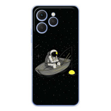 Силіконовый Чохол з принтом "Космонавти" на Tecno Spark 40 – Космонавт на рибалці