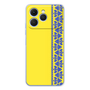 Силиконовый Чехол на Tecno Spark 40 – Вышиванка на желтом