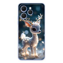 Яскравий чохол для Tecno Spark 40 з Зимові Оленята – Блискуче оленятко