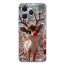 Яркий чехол для Tecno Spark 40 с Зимними Оленятами
