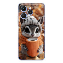 Печатный чехол «Зверята с кофе» для Tecno Spark 40