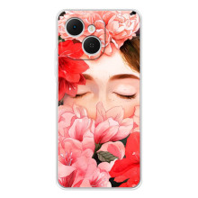 Чехлы (ART) Цветы на TECNO Spark 40C (VPrint) (Глаза в цветах)