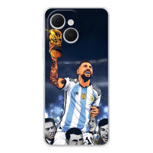 Чехлы для TECNO Spark 40C (Leo чемпион) (AlphaPrint) (Месси с кубком)